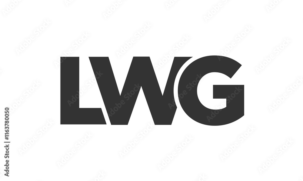 Poster lwg logo design template with strong and modern bold text. initial based vector logotype featuring s