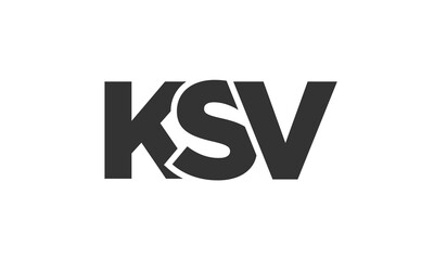 KSV logo design template with strong and modern bold text. Initial based vector logotype featuring simple and minimal typography. Trendy company identity.