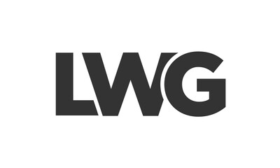 LWG logo design template with strong and modern bold text. Initial based vector logotype featuring simple and minimal typography. Trendy company identity.