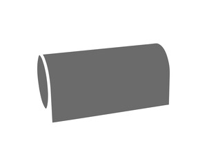 Naklejka premium Simple yet stylish grayscale illustration of a rolled-up object. Ideal for website design, app interfaces, presentations, or as a minimalist graphic element.