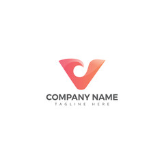 V Modern Letter Logo Design Vector