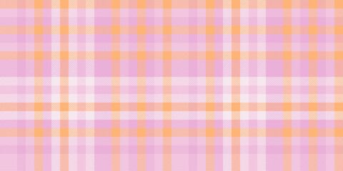 1960s vector plaid texture, flow seamless check tartan. Variety pattern textile fabric background in light and orange colors.