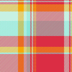 Vibrant diagonal stripes in teal, red, and gold create a bold geometric plaid pattern. Ideal for textile design, branding, web backgrounds, or fashion projects.