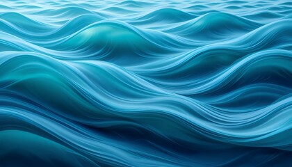 Abstract Ocean Waves: A Serene Teal Seascape