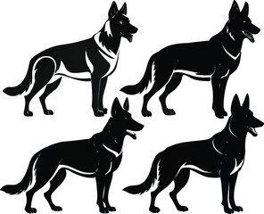 German Shepherd Silhouette Vector