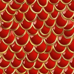 Red and Gold Scales Pattern 