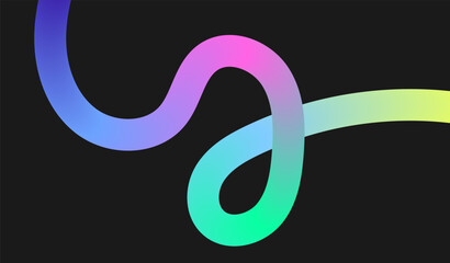 Obraz premium Abstract Background with Gradient Lines. 3d Fluid Graphic Shapes. Dynamic Liquid Curve Colorful Stripes. Modern Design of Minimal Color Swirl