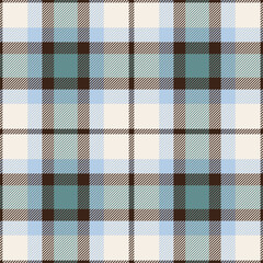 Chequered check background fabric, genuine tartan seamless texture. Interior pattern plaid textile vector in linen and dark colors.
