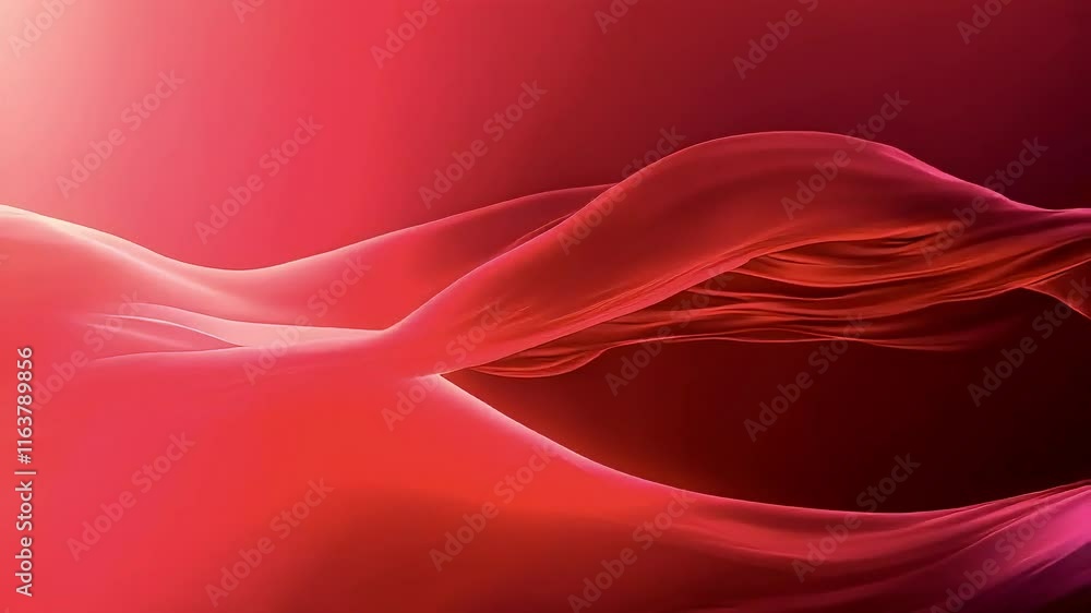 Poster abstract red waves on gradient background.