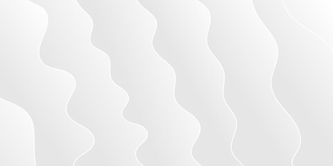 Abstract minimalistic white paper wave curve lines banner background design.
