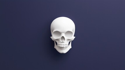 Fototapeta premium White Skull on Blue Background for Graphic Design