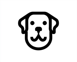 Dog Logo design template. Dog head icon. Vector illustration. Cartoon dog face logo. Animal logotype concept. 