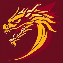 Fiery Dragon Head Logo 