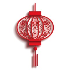 Obraz premium Red Chinese Lantern with Intricate Design 