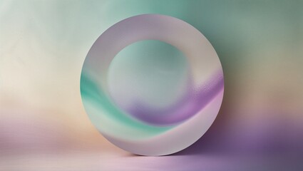 Obraz premium A Whimsical Abstract Circle Set Against a Soft Pastel Background, Featuring Flowing Lines and Playful Shapes for a Dreamy and Romantic Valentine's Day Vibe
