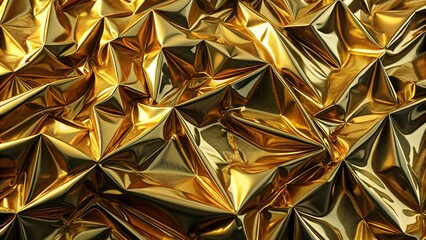 Create a luxurious golden foil texture with a wrinkled, shiny surface. The texture should have irregular folds and a reflective finish, giving it an elegant and opulent appearance.