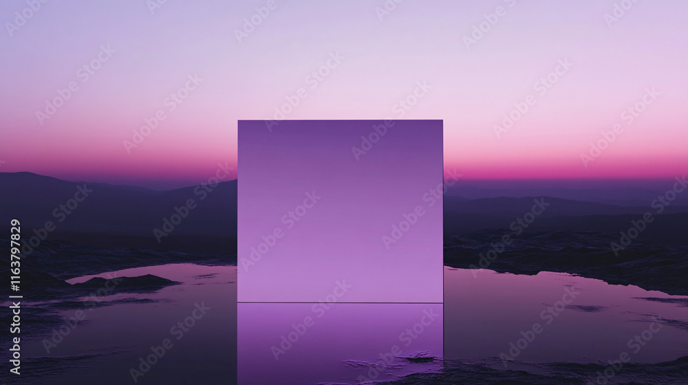 Leinwandbilder a minimalistic background with a dark mauve color palette, featuring a banner display for a sleek, c
