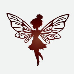 Little fairy girl with openwork wings.Vector illustration