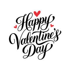 Happy Valentine's Day. lettering calligraphy with heart for celebrating valentine's Day on 14 February. Wallpaper, flyer, poster, banner, card design.