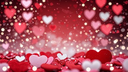 Obraz premium A Whimsical Valentine's Day Greeting Card Featuring Heart-Shaped Designs, Soft Pastel Colors, and Playful Illustrations for a Charming and Romantic Message