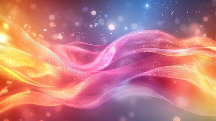 Fototapeta premium Abstract colorful glowing wave with bokeh lights.