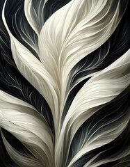 Vertical floral wallpaper with smooth lines. photorealistic effect
