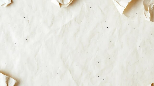 Crumpled white vintage paperbackground intro