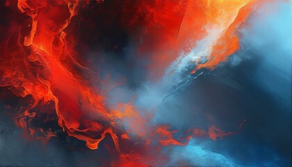 Abstract Crimson and Flame Patterns with Slate Grey and Blue Background for Artistic Use