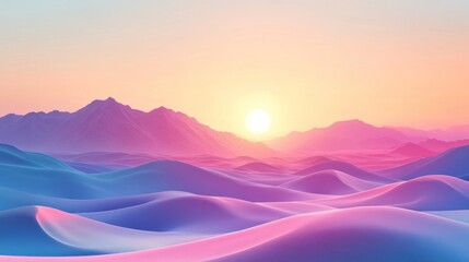 Pastel sunset over surreal, undulating landscape. (1)