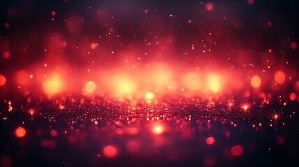 Obraz premium Red Glitter Background with Sparkling Lights and Bokeh