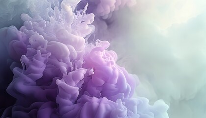 Fototapeta premium Soft Lavender Smoke Abstract Background with Pale Hues in Ethereal Swirls and Clouds
