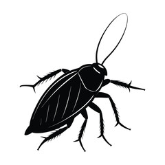 Cockroach (Blattodea) insect silhouette design, labeled linocut vector illustration.