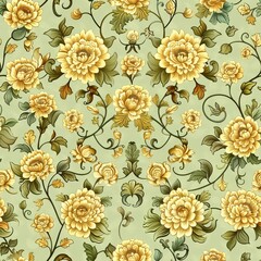 Elegant floral seamless pattern with hand painted spring flowers for wallpaper backgrounds
