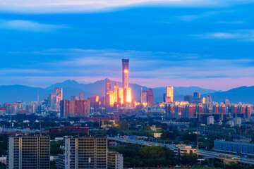 Obraz premium Skyline of Beijing CBD area at sunrise