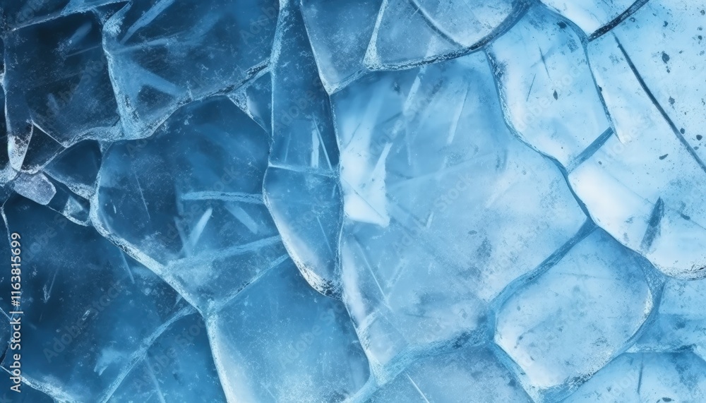 Aufkleber abstract ice background in blue tones with detailed texture and patterns for creative projects and d