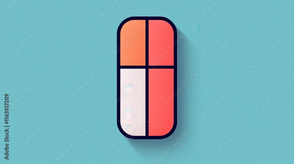 Poster minimalist colorful design of rectangular split layout icon