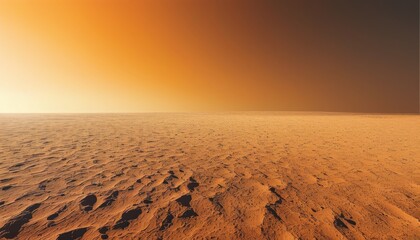 Abstract Desert Landscape at Sunset with Vibrant Sunburnt Colors and Textured Sand Patterns