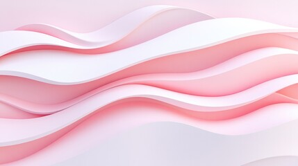 Soft flowing waves create serene atmosphere with delicate pink t