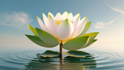 white lotus flower on the lake