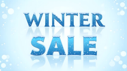 Fototapeta premium Winter Sale Banner with Snow Covered Text. Concept of Seasonal Discount.