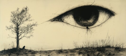 Obraz premium The Watchful Eye, Paranoid Personality Disorder