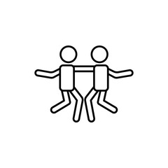 Two person handshake vector icon. filled sign for mobile concept and web design. Two people greeting icon. Friendship, partnership symbol, logo illustration. Vector graphics
