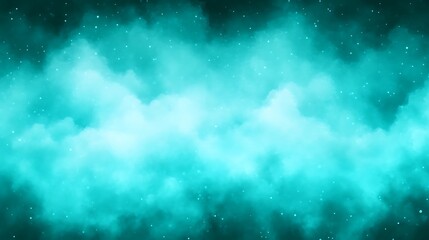 Abstract Teal Nebula Cosmic Cloudscape Background