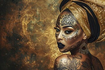 Golden Goddess: A Portrait of Beauty and Mystery