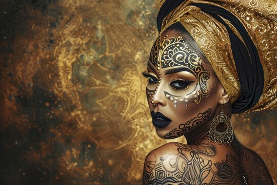 Golden Goddess: A Portrait of Beauty and Mystery