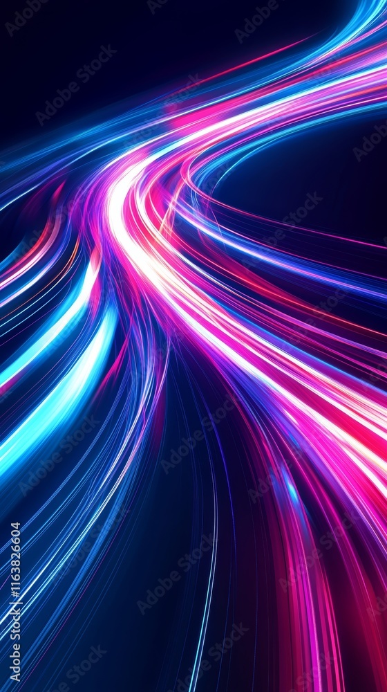Poster colorful light trails create an energetic and dynamic atmosphere in an abstract composition with a d