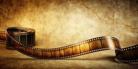 Curled Film Roll Strip Tape Set - Vintage Photography Elements for Creative Projects, Filmography, and Retro Aesthetics, Ideal for Artistic Displays and Design Inspiration