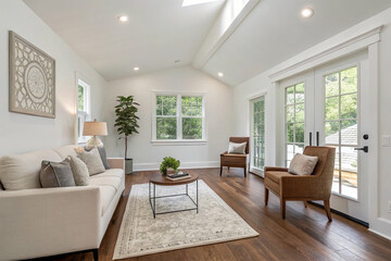 Fototapeta premium Minimalist living space with clean lines