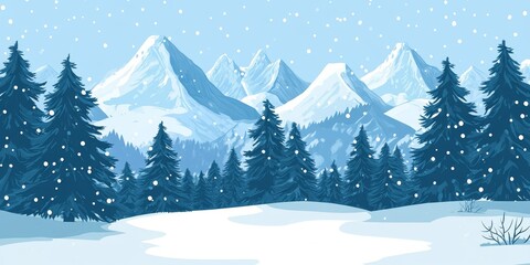 Fototapeta premium generate a winter image with mountains and tress at background covered with snow