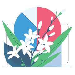 White Tuberose Flowers Delicate Petals Green